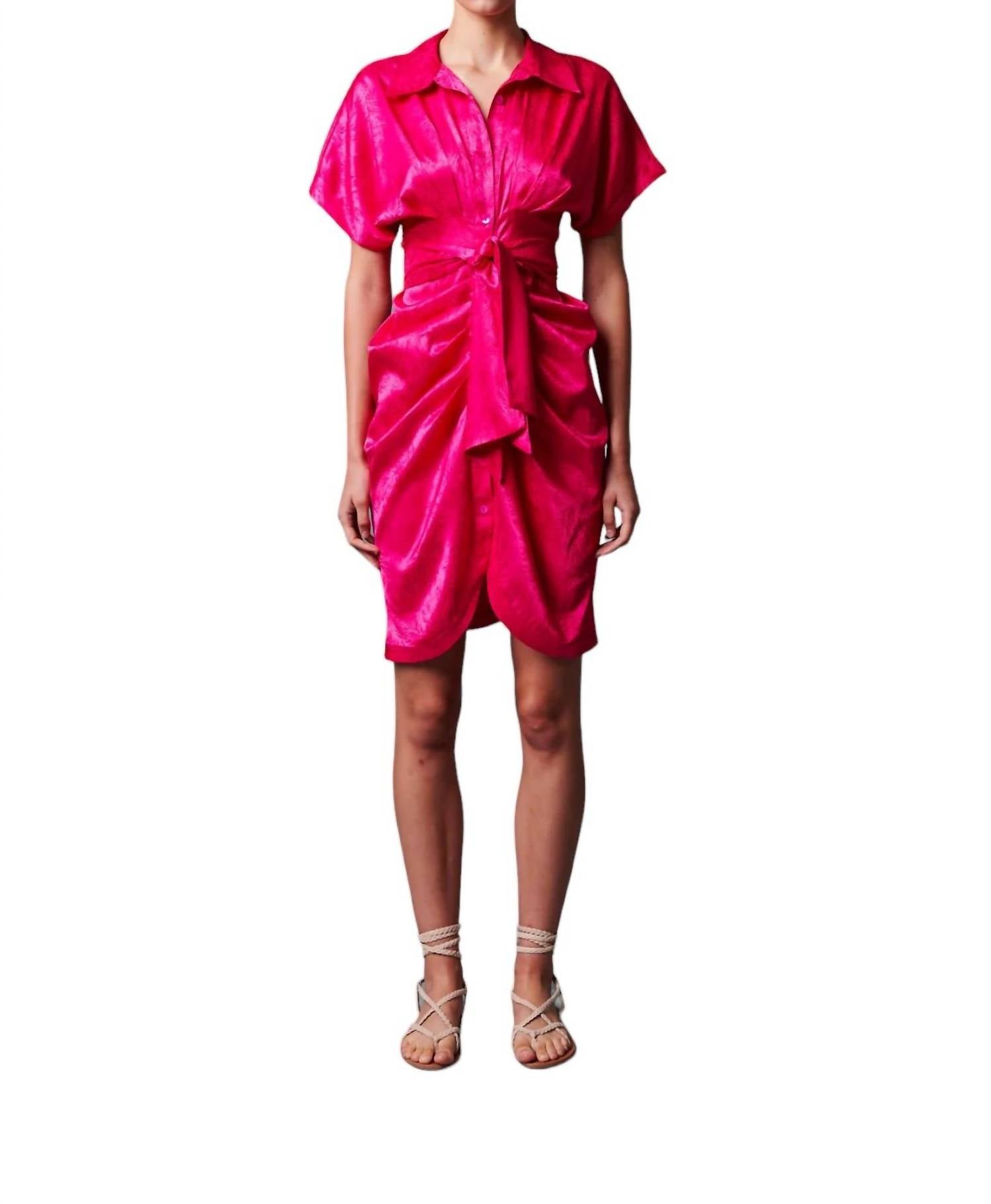 

Мини-платье Miko в фуксии жаккард Le Superbe, фуксия