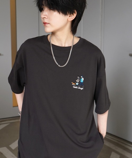 

Футболка свободного кроя с коротким рукавом, с вышитым логотипом ILL'S, серый