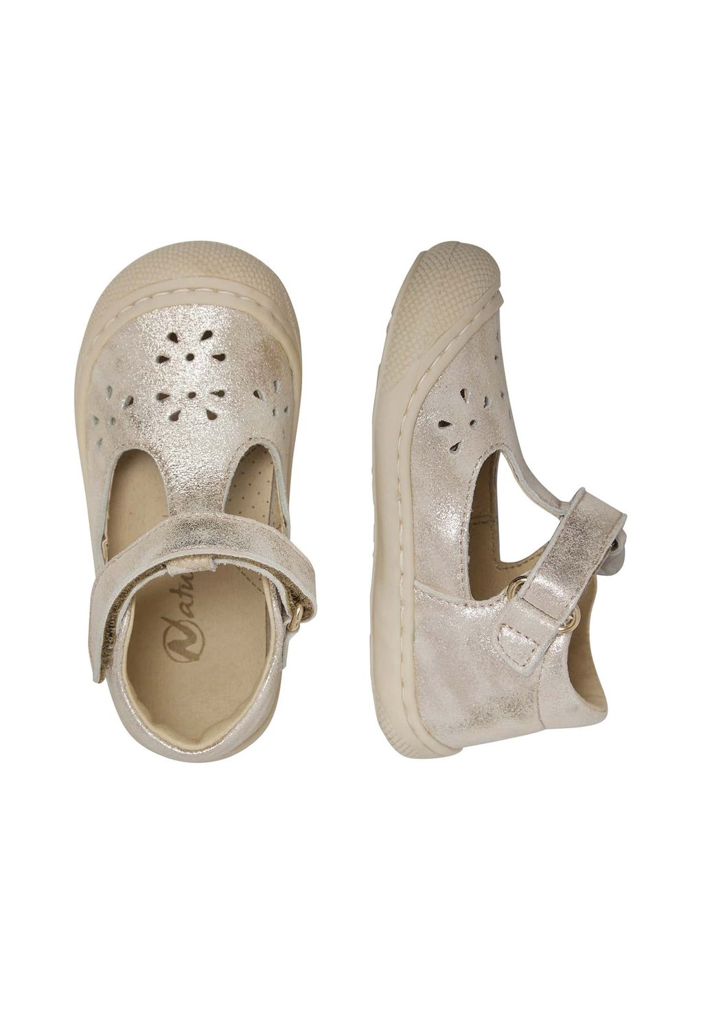 Балетки с ремешком на щиколотке INDIS - Baby shoes Naturino, золотой — фото 3