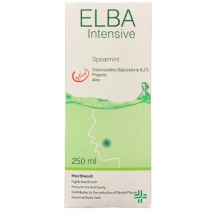 

Интенсивный ополаскиватель для полости рта с 0,20% хлоргексидином 250 мл Elba