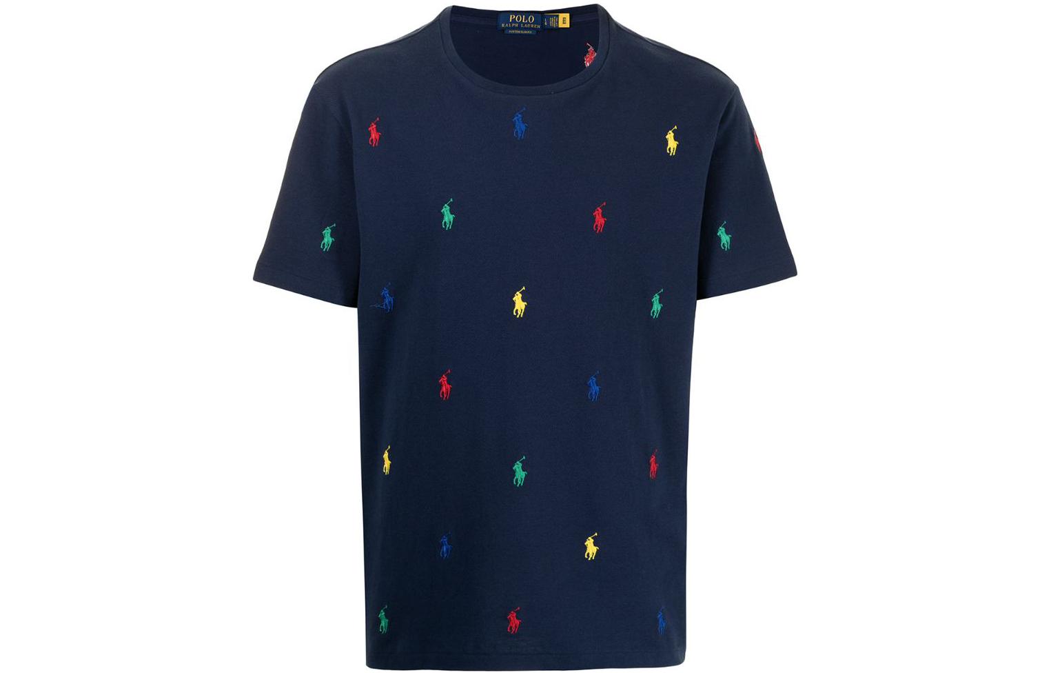 

Поло пони хлопковая футболка Polo Ralph Lauren, синий