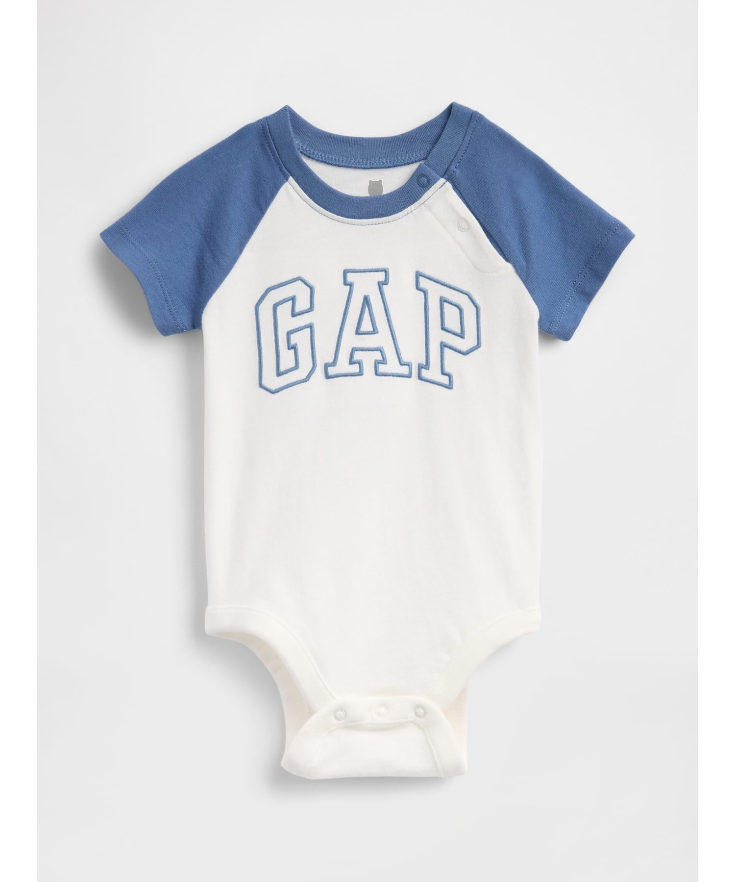 Боди из органического хлопка с логотипом и рукавами реглан Детское Gap, BAINBRIDGE_BLUE