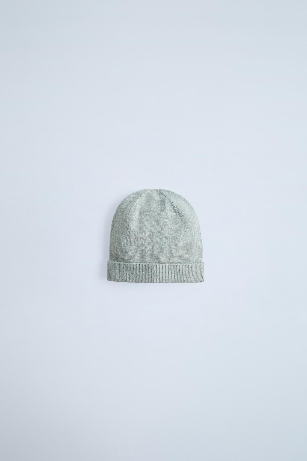 

Шапочка из хлопка и шелка ZARA, цвет Greenish