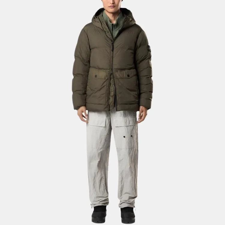 Куртка с капюшоном на молнии и логотипом STONE ISLAND, Army Green — фото 4