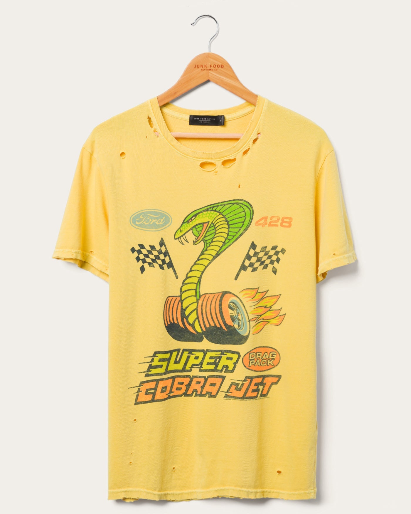 

Футболка Ford Super Cobra Jet Vintage Junk Food Clothing, цвет yolk yellow