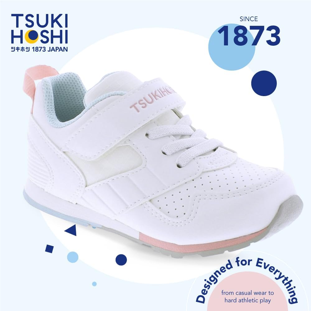 Кроссовки TSUKIHOSHI Boys Racer (Toddler/Little Kid), белый/розовый — фото 3