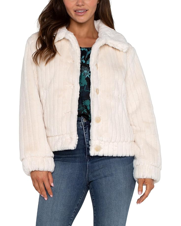 

Куртка Liverpool Los Angeles Fur Trucker Jacket Striped Faux Fur, кремовый