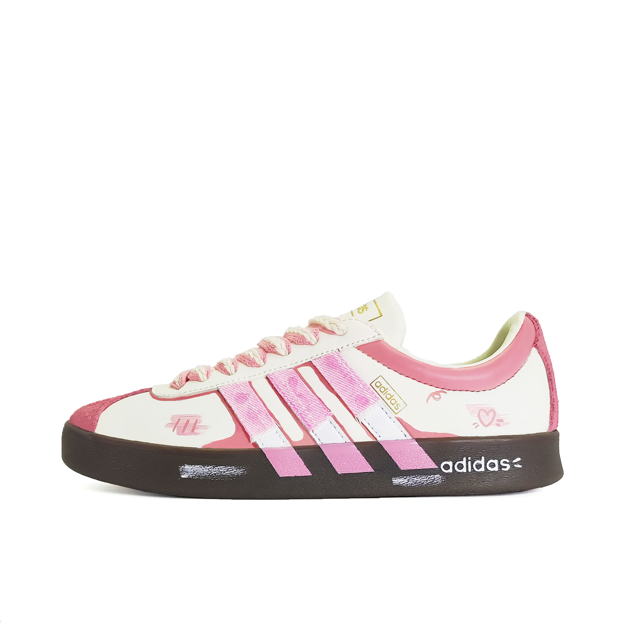 

Adidas ВЛ Корт 2.0 скейтборд обувь унисекс низкие розово-белые, цвет White Pink