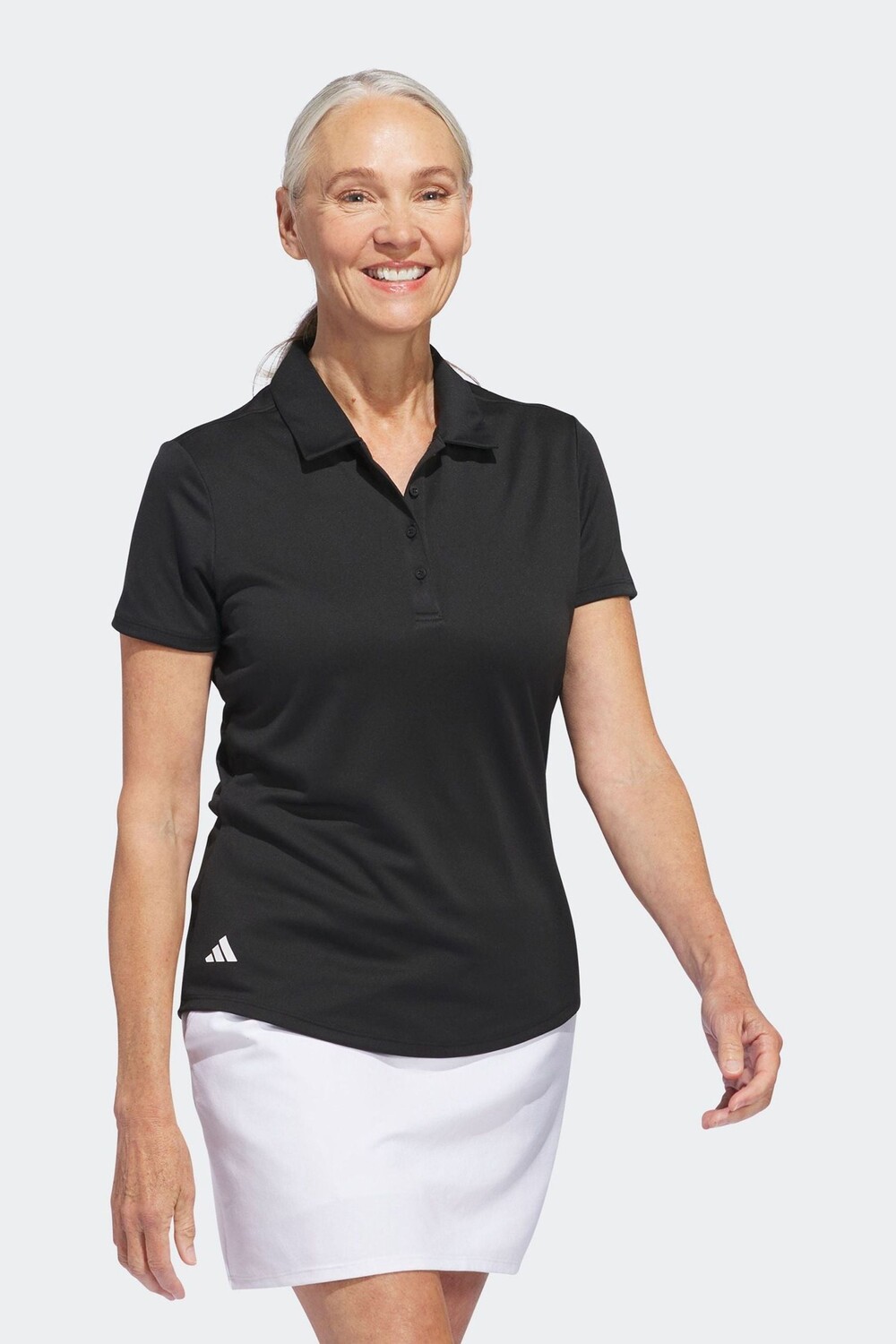 Однотонная женская рубашка-поло с короткими рукавами Adidas Golf, черный — фото 4