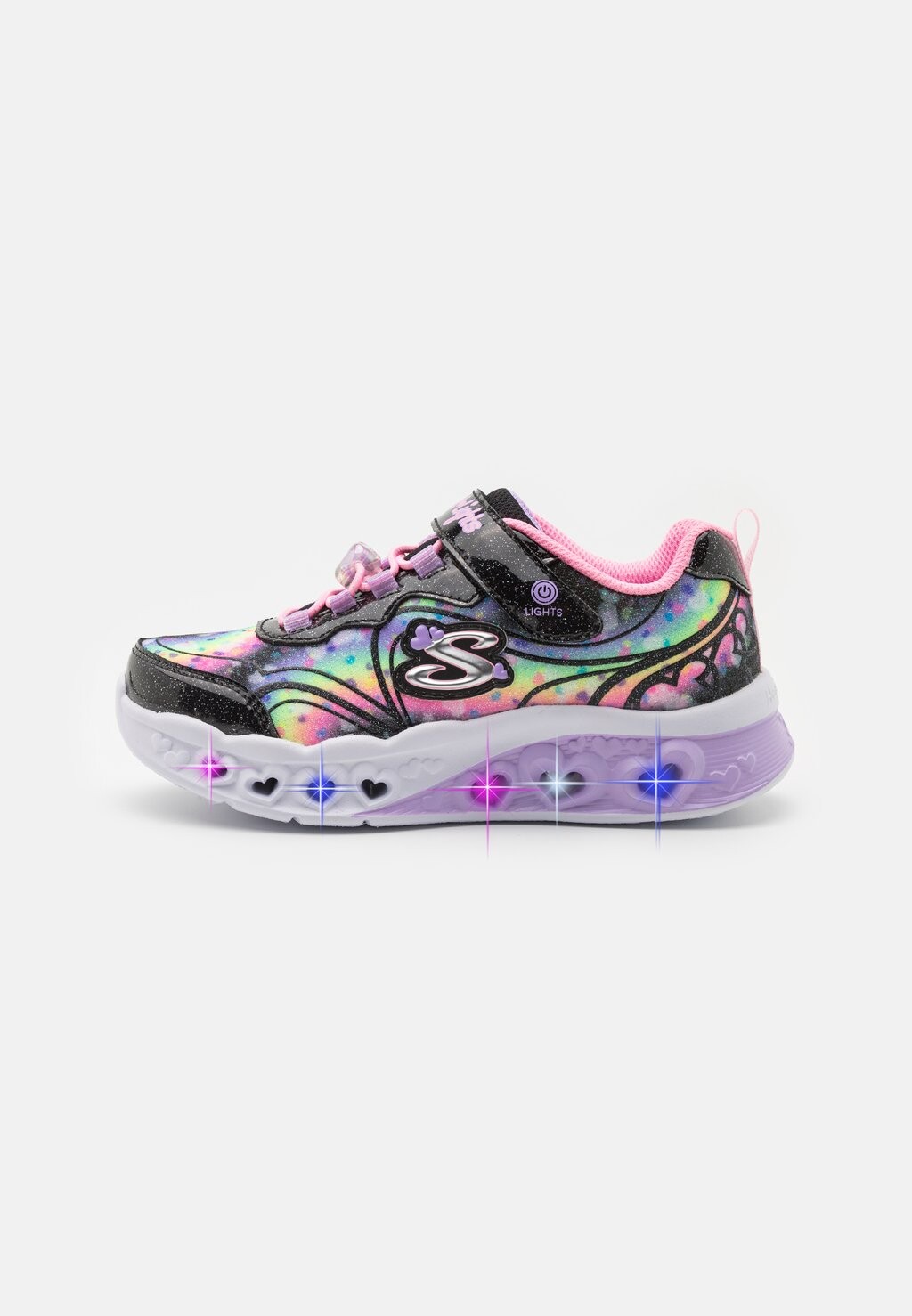 

Кроссовки низкие LIGHTED BUNGEE STRAP GLITTER Skechers, цвет black/pink