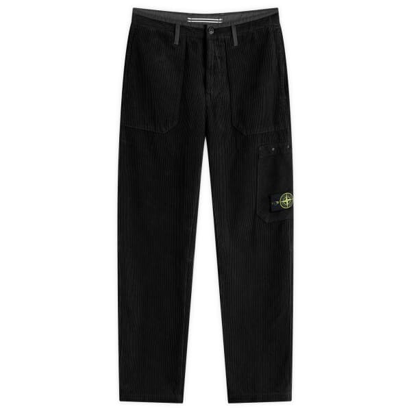 

Вельветовые брюки с карманами Stone Island, черный