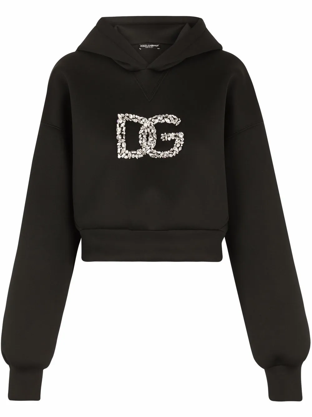 

Укороченное худи с логотипом DG DOLCE & GABBANA, черный