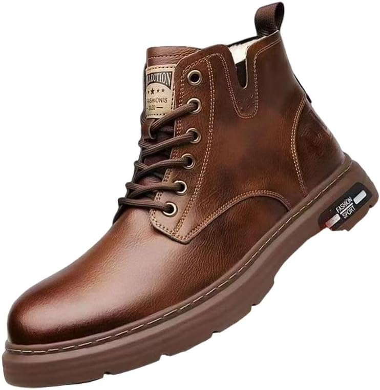 

Мужские ретро легкие ботинки - с высоким голенищем - для повседневной носки, активного отдыха, альпинизма - подходят для всех сезонов Fmshi, коричневый