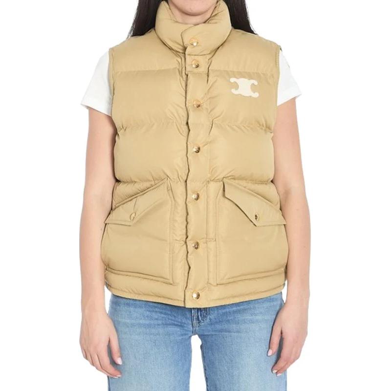 

Мягкий жилет с нашивкой и логотипом Celine, бежевый