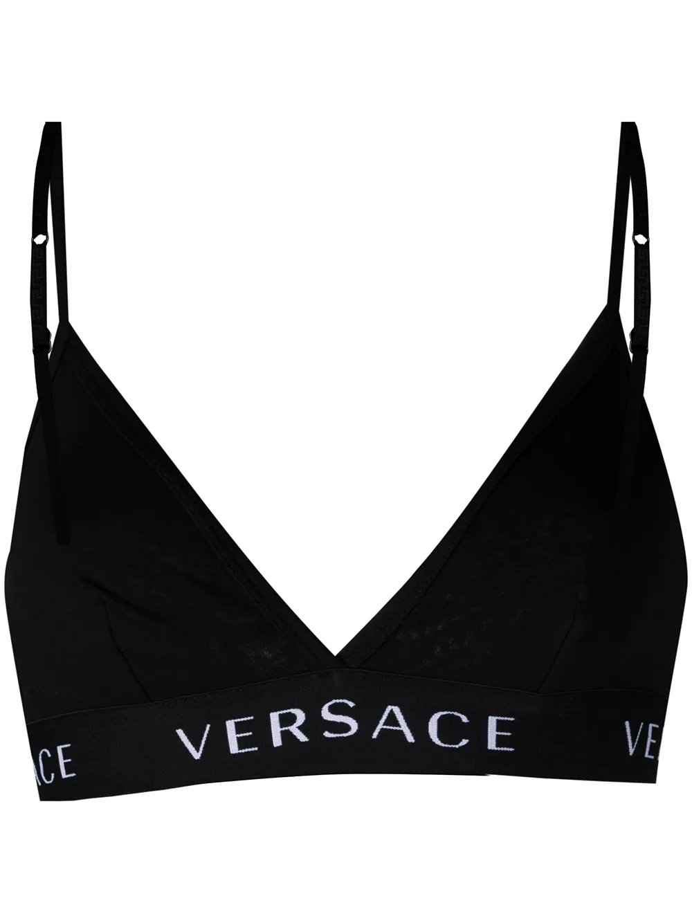 

Бюстгальтер с треугольными чашками и логотипом VERSACE, черный