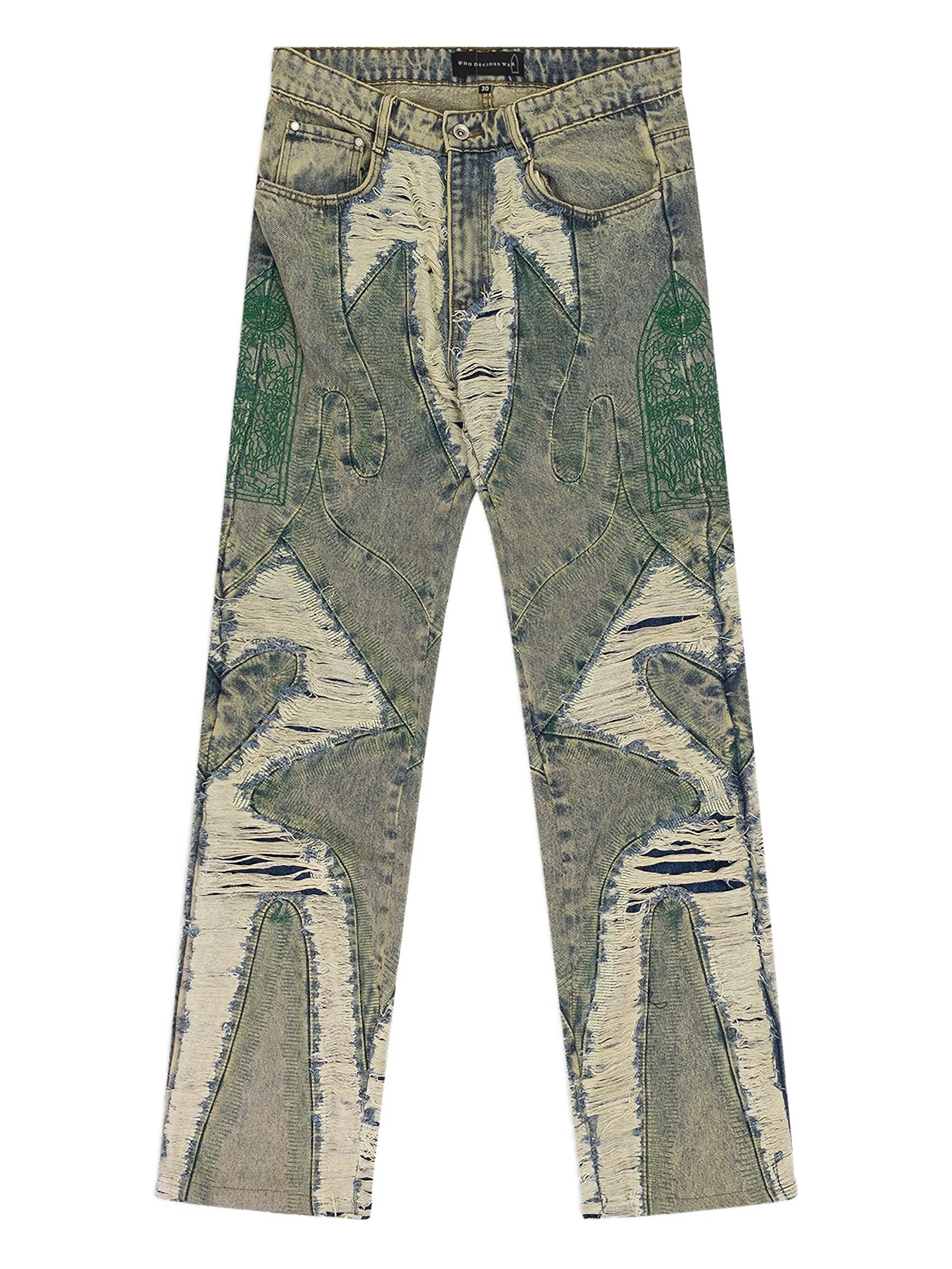

Джинсы Wave с эффектом потертости Who Decides War, синий