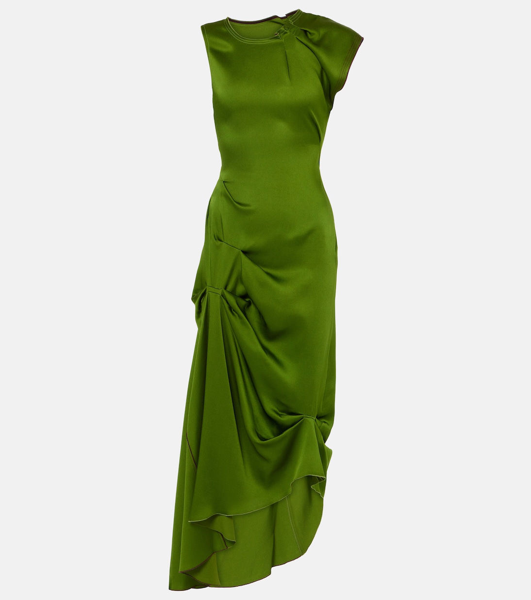 

Асимметричное атласное платье миди Victoria Beckham, Algae