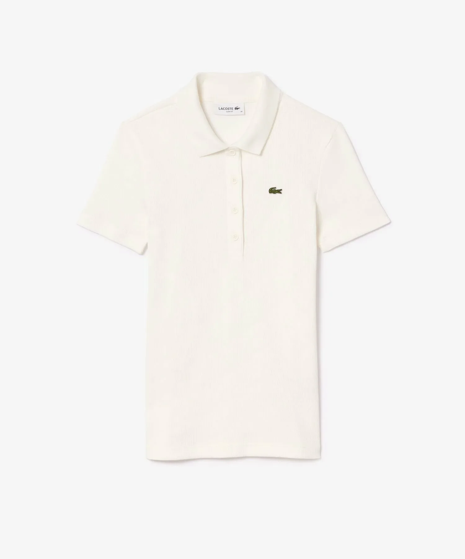 Рубашка поло LACOSTE из ребристой вязки, White — фото 4
