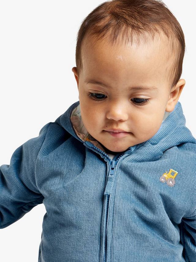 

Детская хлопчатобумажная вельветовая куртка с капюшоном на молнии Mini Cuddles, синий