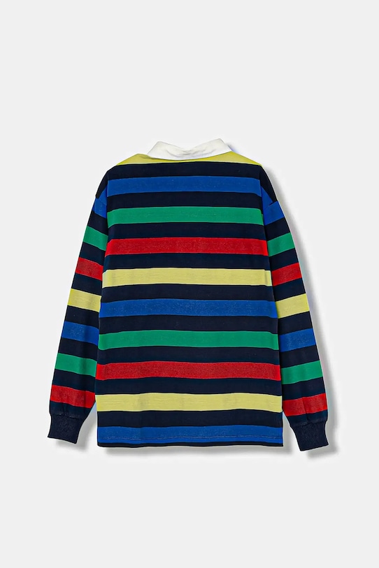 Детское хлопковое поло United Colors Of Benetton, темно-синий — фото 2