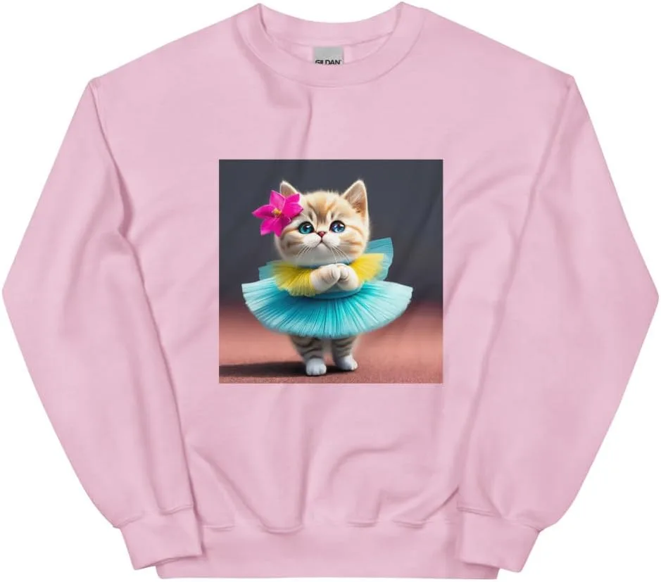 Свитшот Unisex с британской короткошерстной кошкой в белой пачке