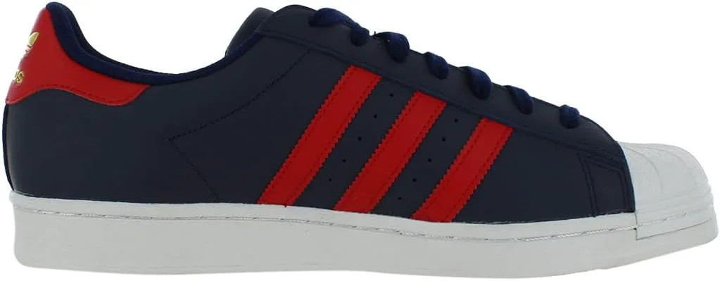 Мужские кроссовки Adidas Superstar на шнуровке, черный/красный — фото 2