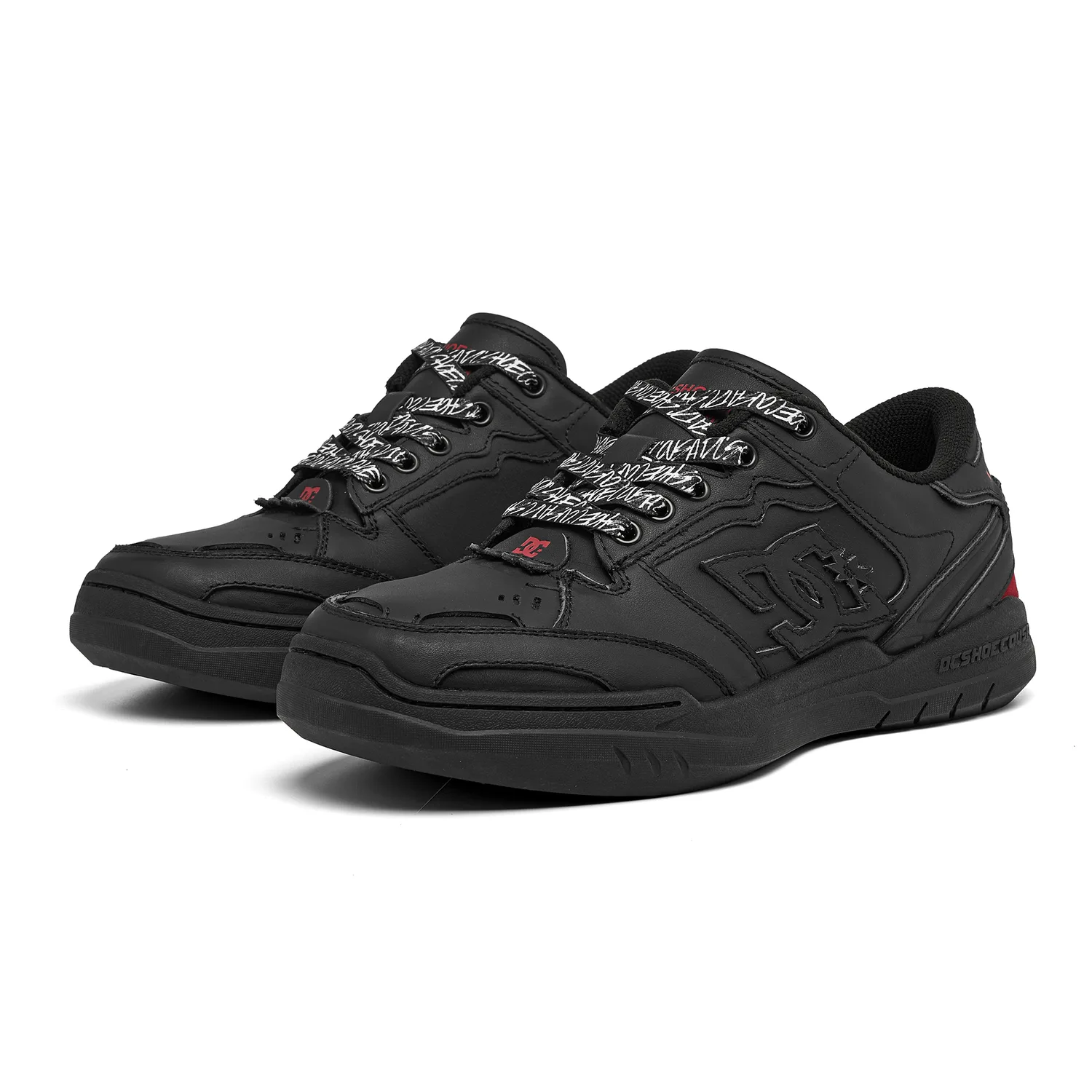Кроссовки мужские низкие повседневные из кожи Mechera Top Grain Cow Leather DCSHOES, Black[Standard, True to Size, True to Size] — фото 4
