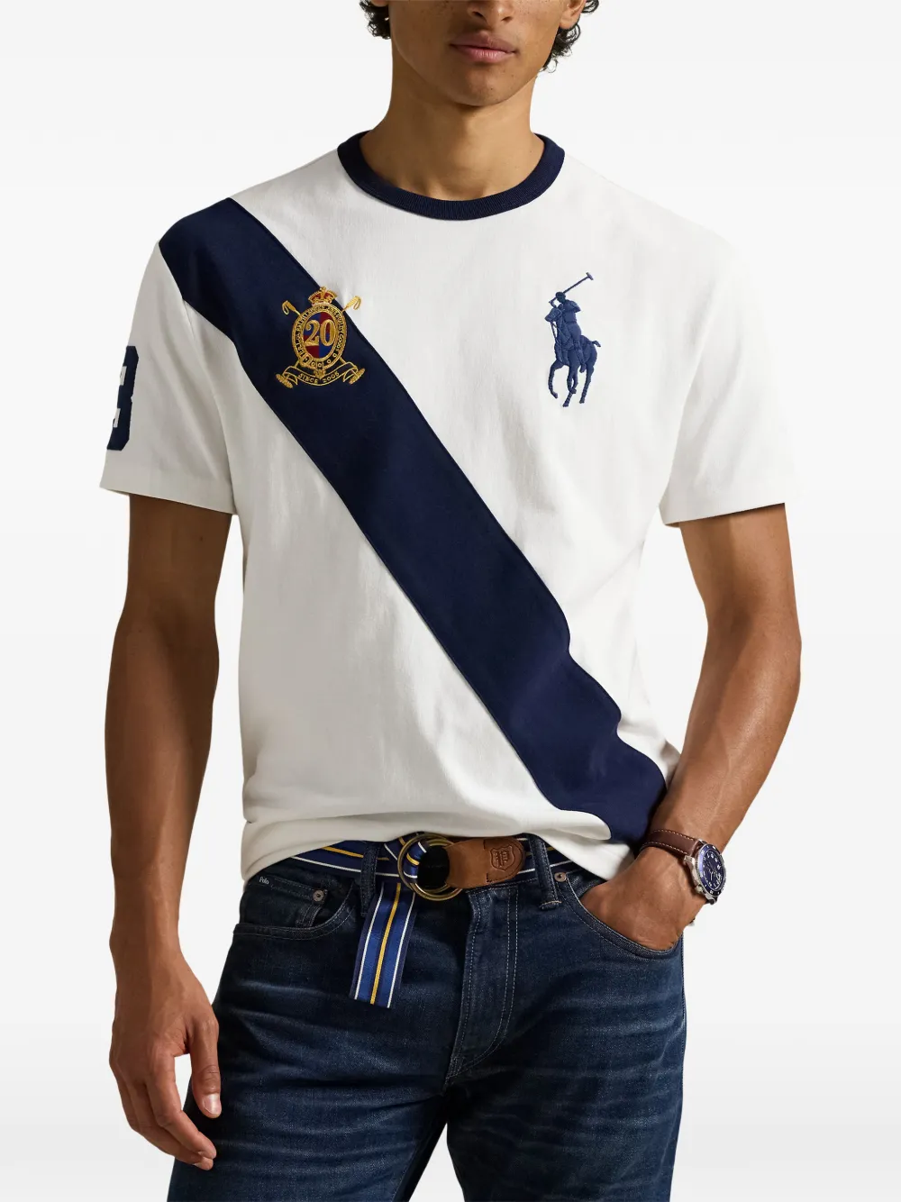 Футболка с нашивкой и графическим рисунком Polo Ralph Lauren, белый — фото 3