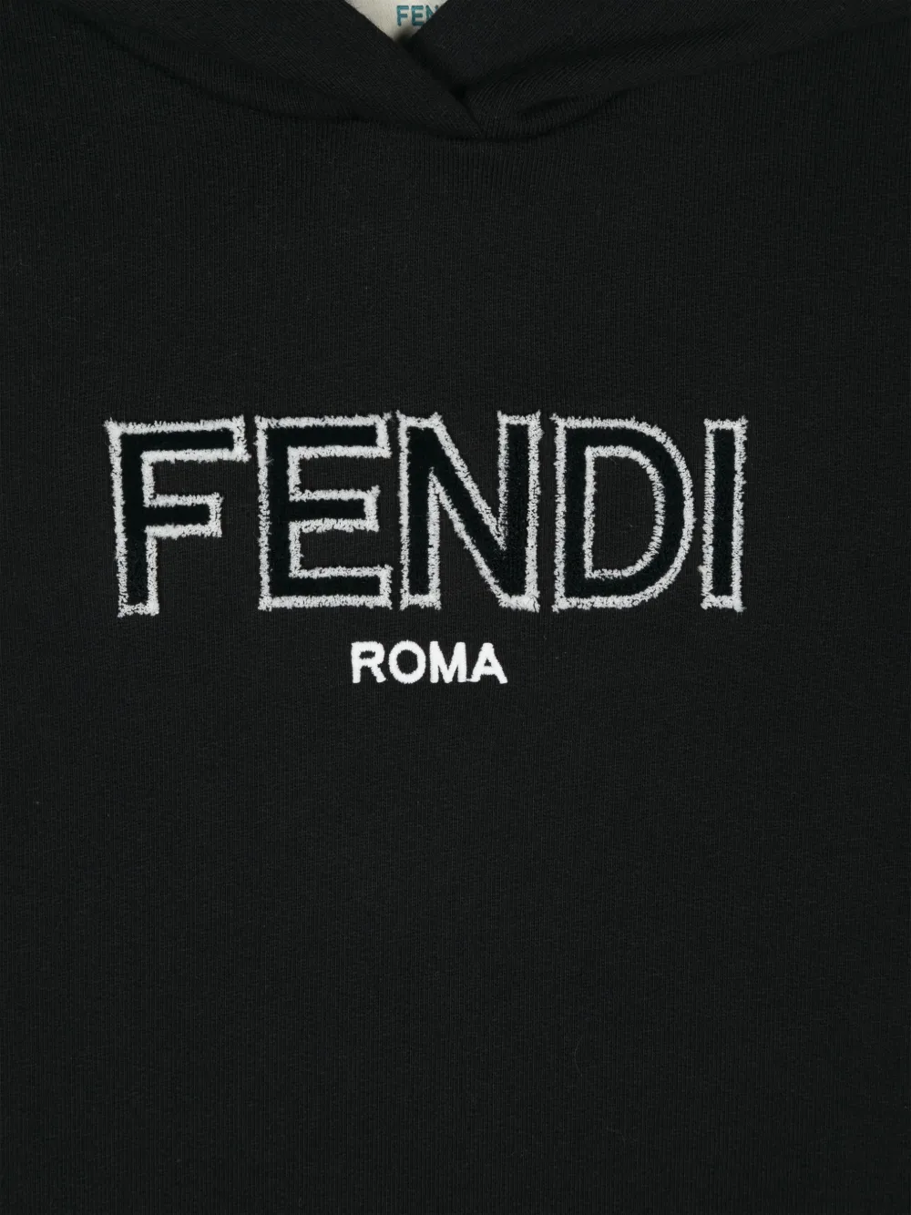 Платье-худи с тисненым логотипом FENDI KIDS, черный — фото 3