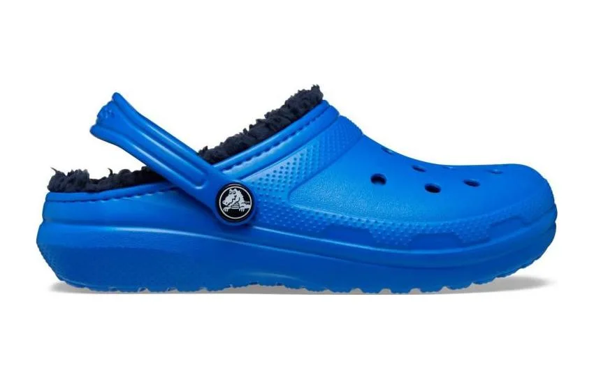 Crocs Детские классические сабо с подкладкой Thunder Blue — фото 3