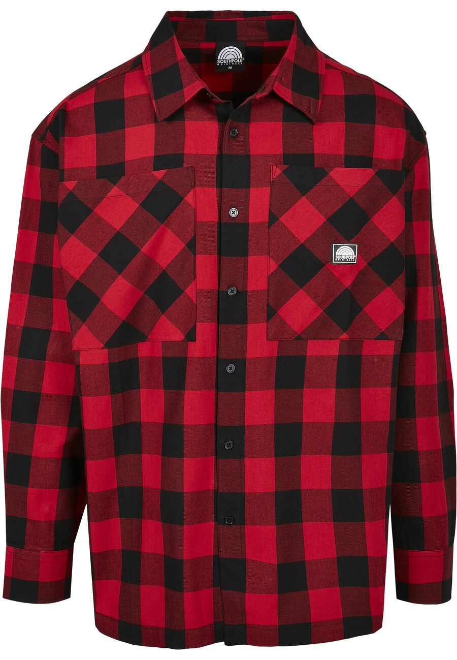 

Рубашка на пуговицах классического кроя SOUTHPOLE, цвет Red/Black