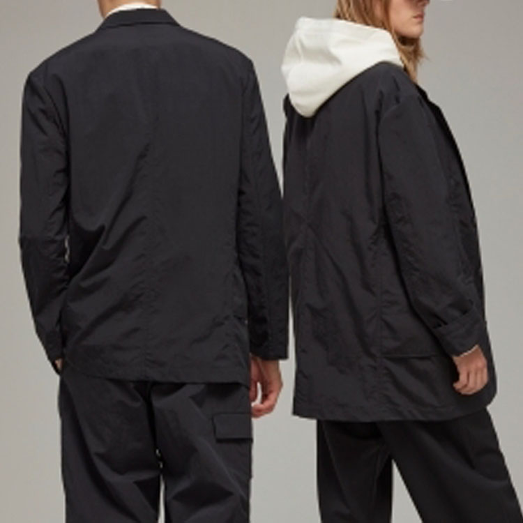 Y-3 Куртка Y 3 Cr Nyl с эффектом складок однобортная, Black — фото 4