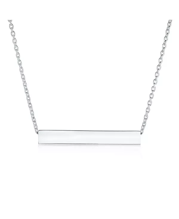 

Женское ожерелье с подвеской в виде трехгранной трубы с инициалами в геометрическом минималистичном стиле из стерлингового серебра Bling Jewelry, silver