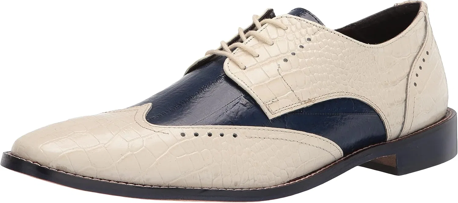 Мужские оксфорды Stacy Adams Ferrara Wingtip, Ivory Dark Blue