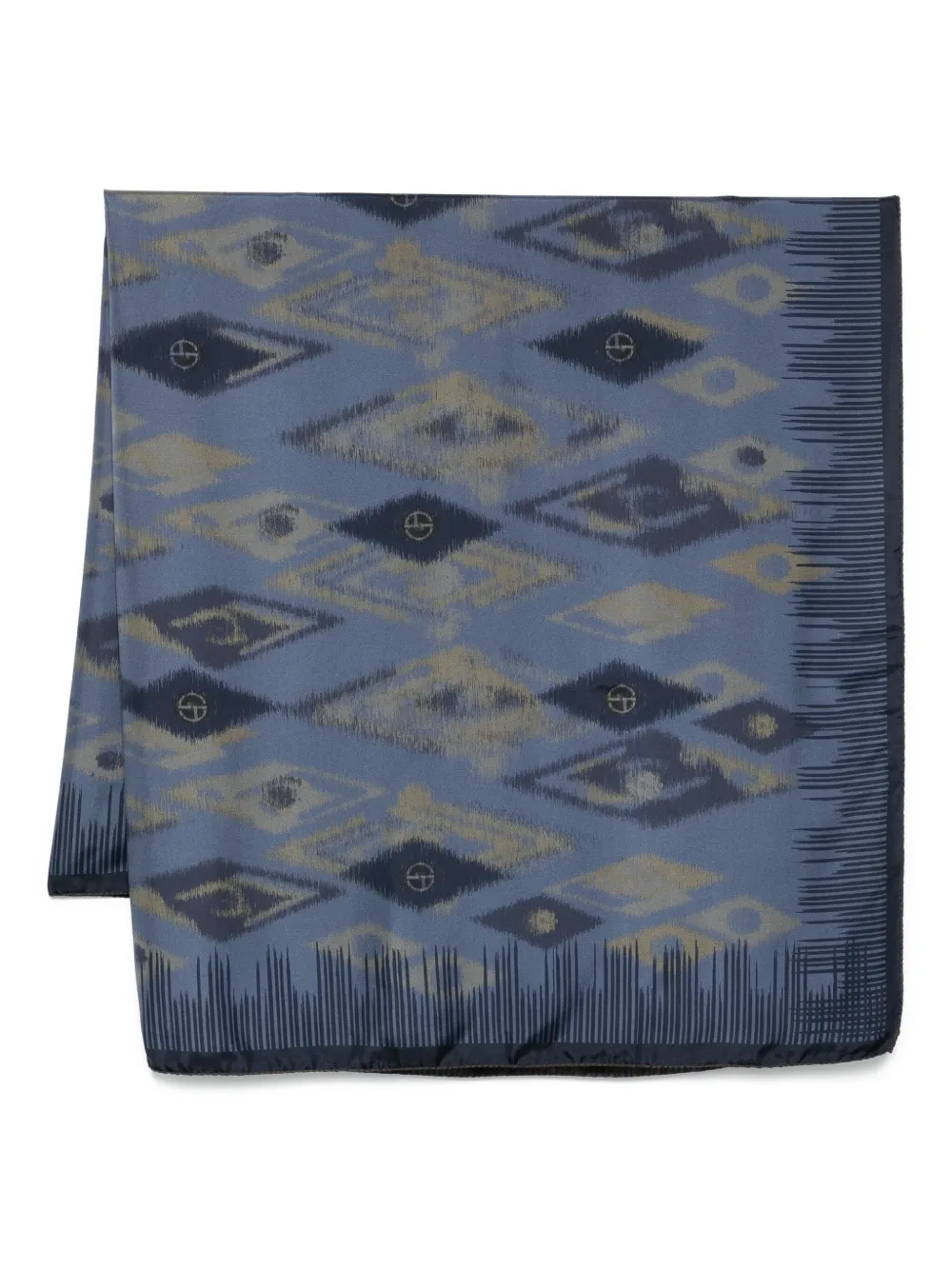 

Шелковый платок с узором икат GIORGIO ARMANI, синий