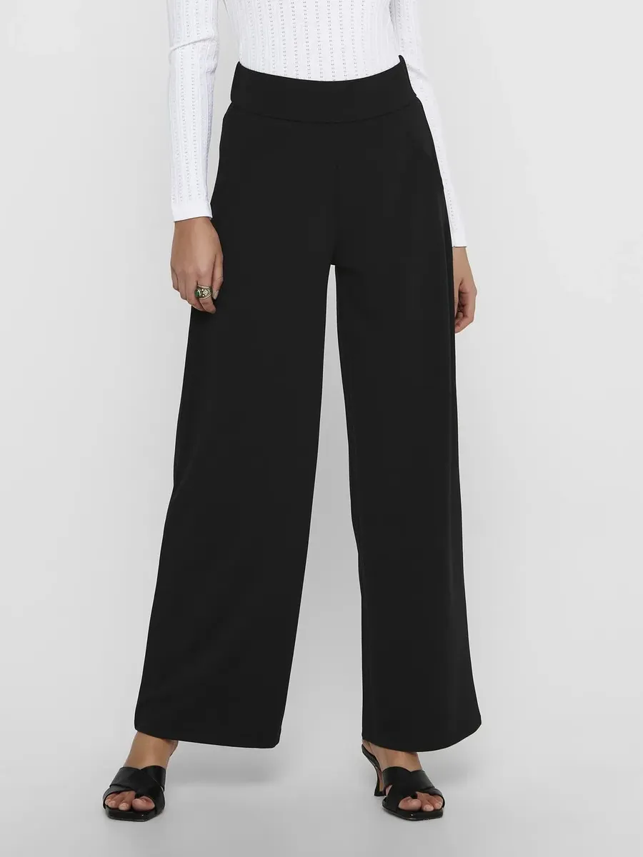 

Брюки без застежек JDY "JDYLOUISVILLE CATIA WIDE PANT JRS NOOS", черный