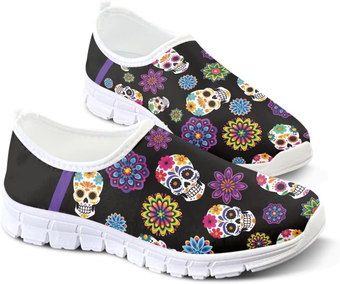 

Удобные женские прогулочные кроссовки, унисекс, повседневная мода, стильные кроссовки Fonplted, Flower Skull
