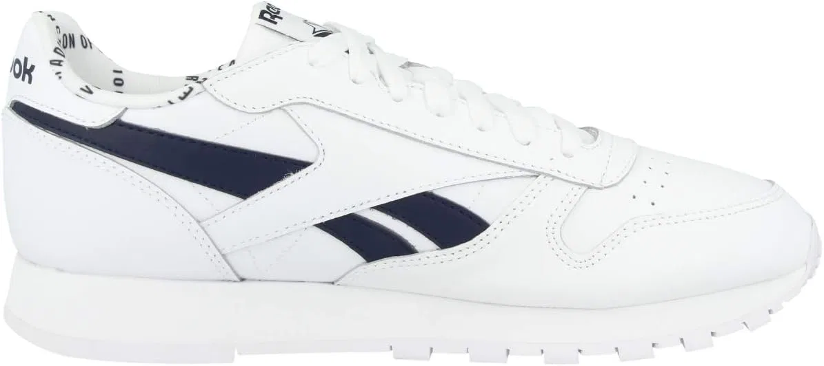 Reebok Мужские кожаные кроссовки, White Vector Navy — фото 3