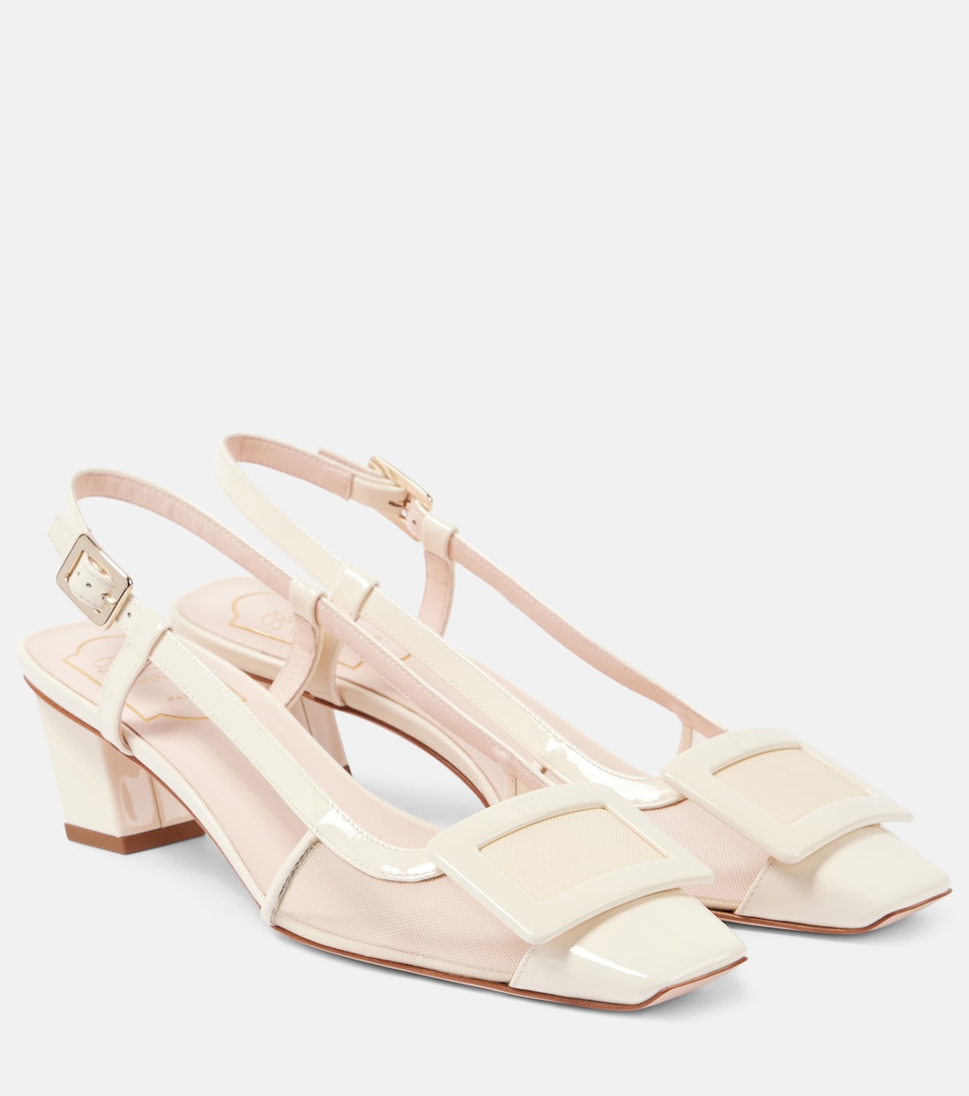 Кожаные туфли Belle Vivier 45 с открытой пяткой Roger Vivier, Cire`