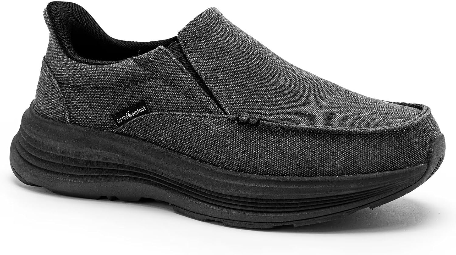 

Мужские ортопедические слипоны с поддержкой свода стопы: удобная обувь для подошвенного фасциита, ортопедические туфли для лечения боли в стопах и пятках, тканевые кроссовки с толстой подошвой для ходьбы Orthocomfoot, черный