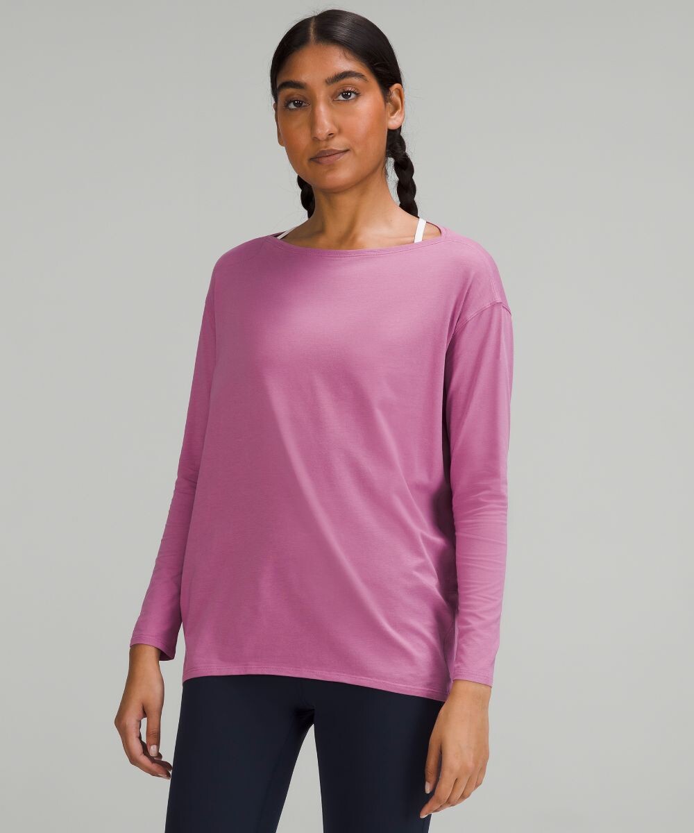 

Рубашка с длинными рукавами «Снова в действии» Lululemon, бархатный пыльный