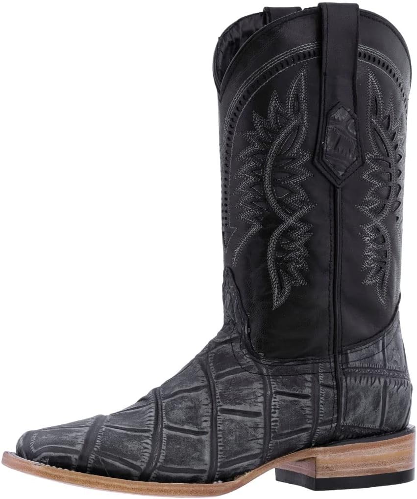 

Мужские серые ковбойские сапоги Texas Legacy, западный стиль, с принтом слона и квадратным носком