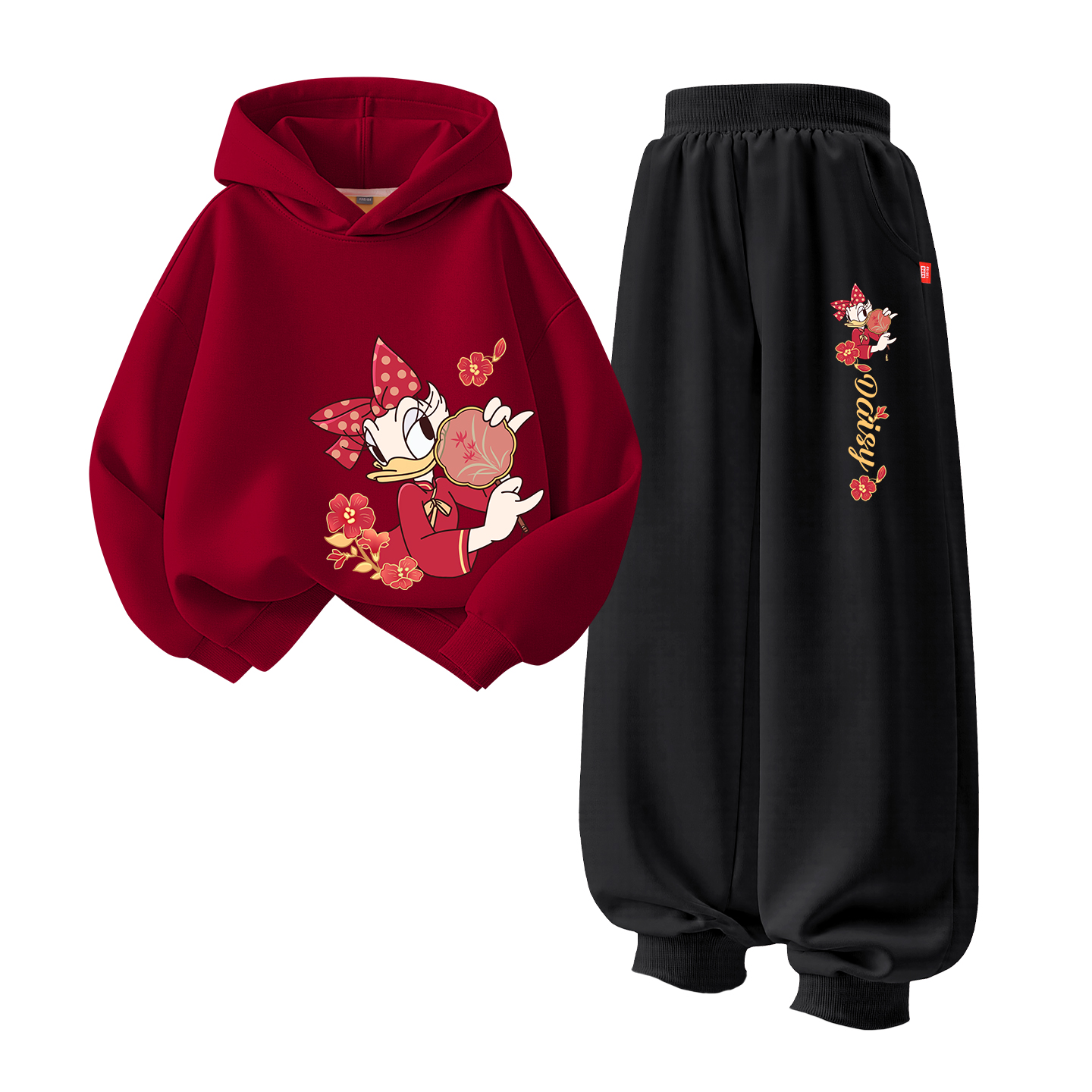 Детская повседневная спортивная одежда Disney, [thickened and fleece-lined]di tuan fan dai_right bottom бордовый+di tuan fan dai k серый — фото 3