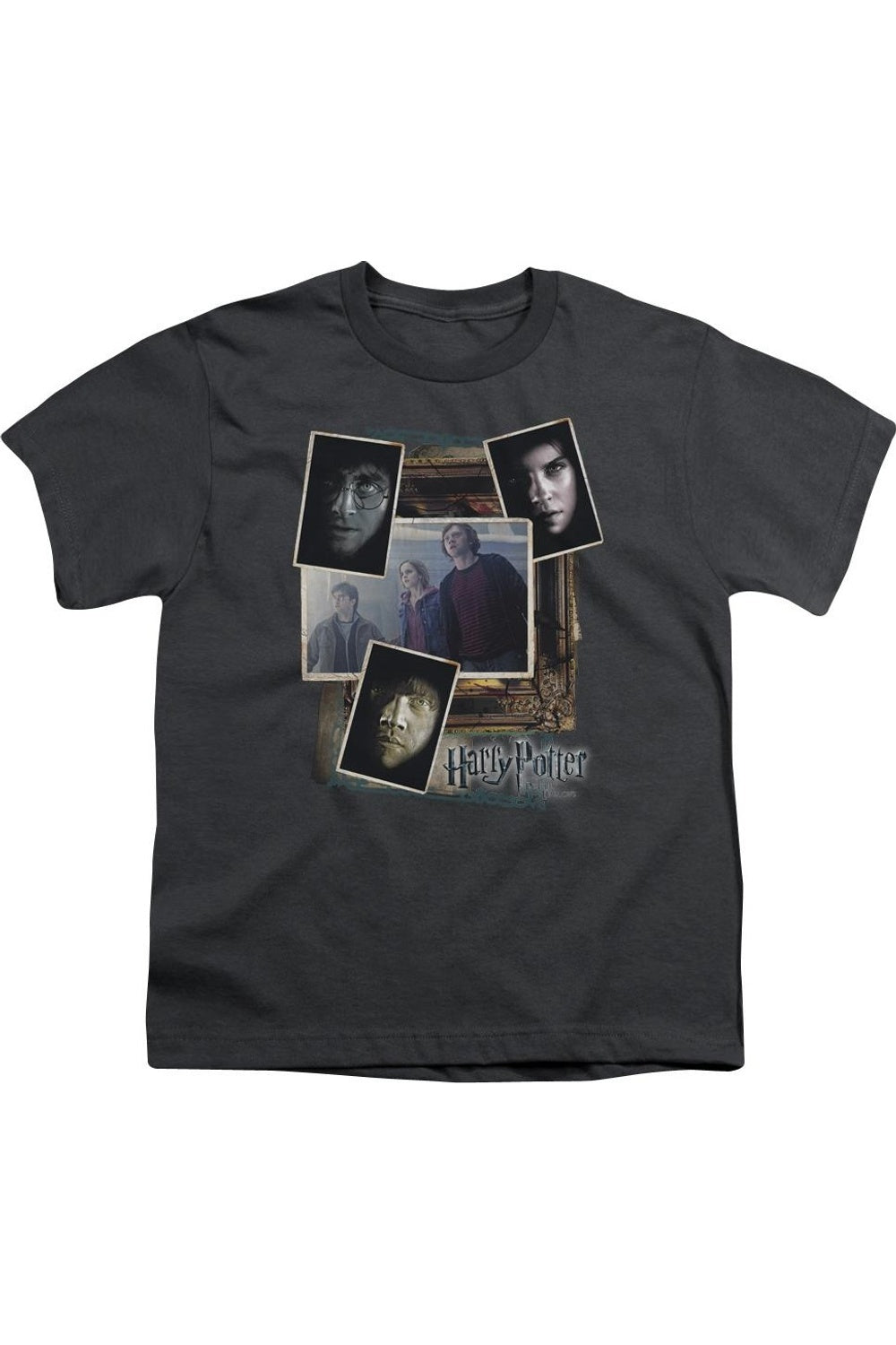 

Футболка с коротким рукавом для детей с коллажем трио из Гарри Поттера Gildan, Charcoal