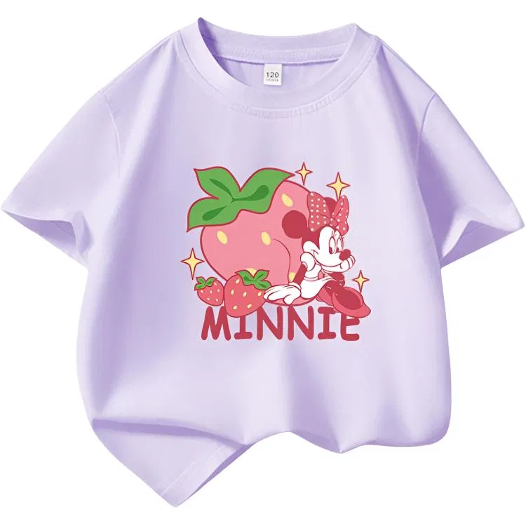 Футболка детская с принтом Disney Strawberry Minnie-D фиолетовый