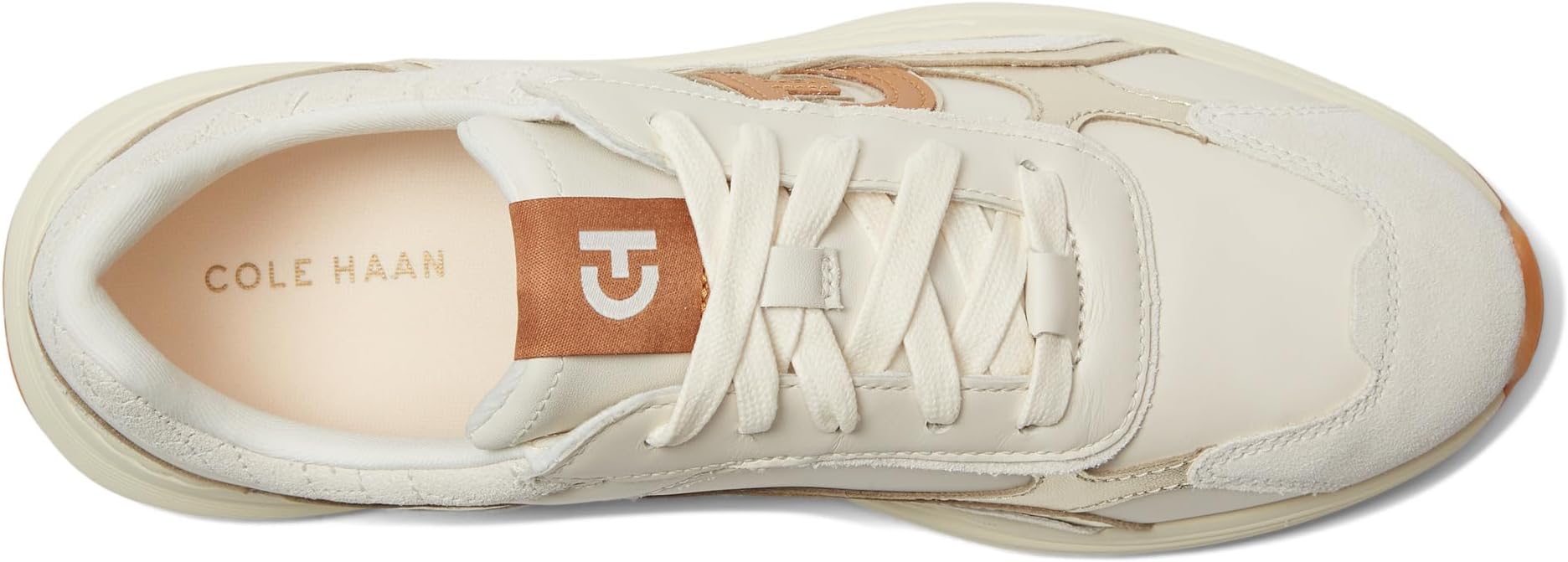 Кроссовки Cole Haan Grandpro Eleeana Runners, цвет Ivory/Suede/Gold Metallic/Biscuit/Ivory — фото 2