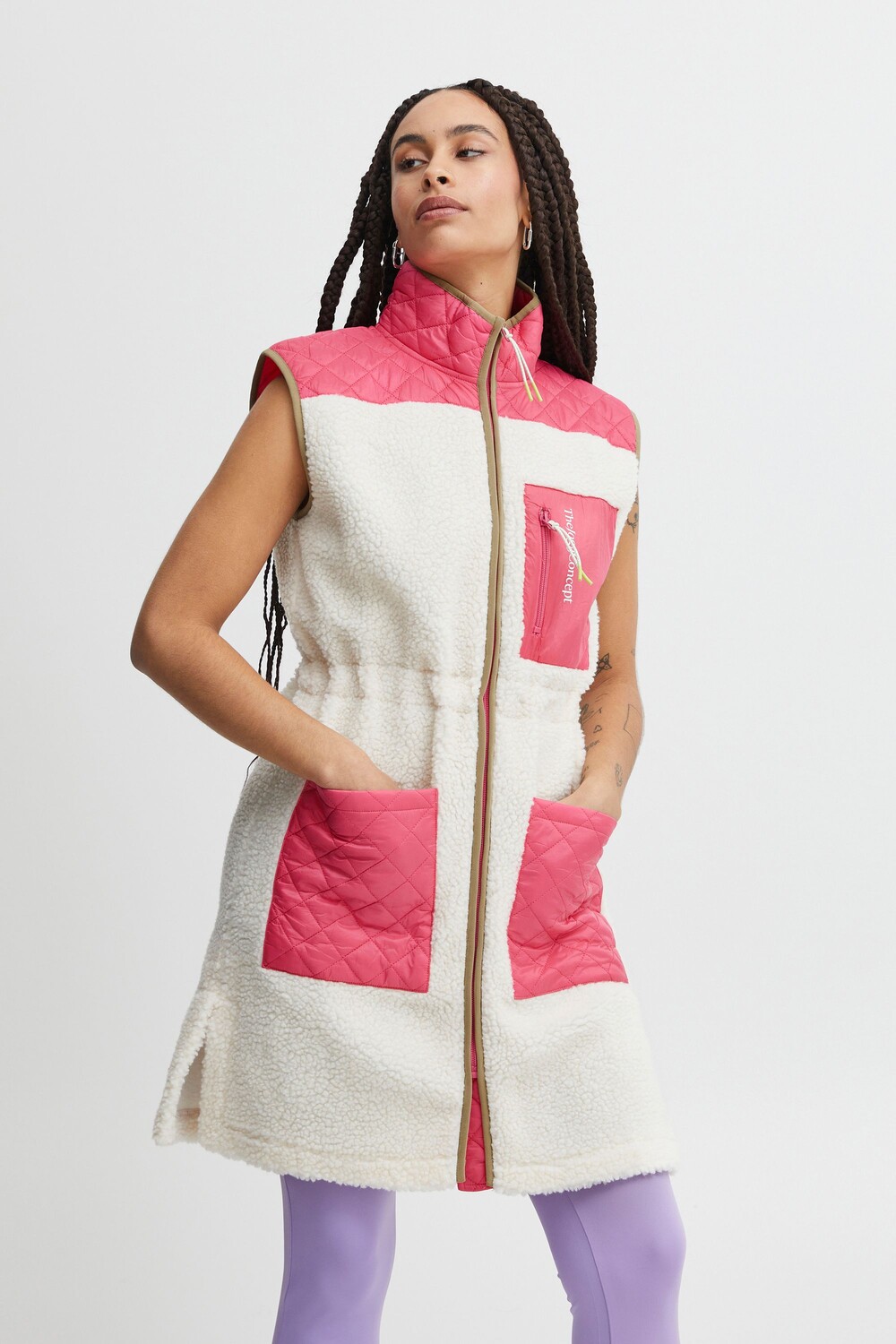 

Утепленный жилет TheJoggConcept. Fleece JCBERRI LONG WAISTCOAT 22800156, розовый