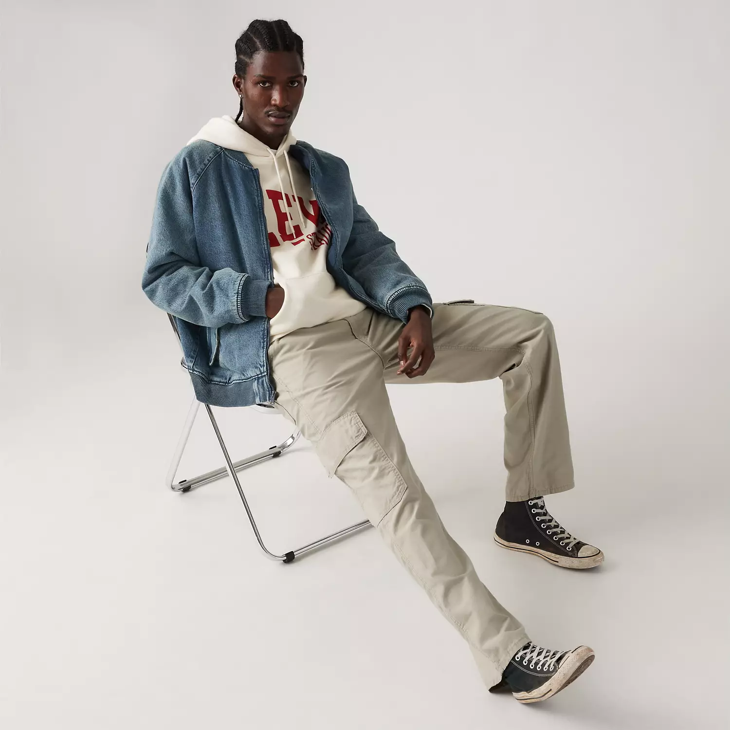 

568 Свободные прямые брюки-карго из твила для мужчин Levi's, цвет Vintage Khaki - Tan