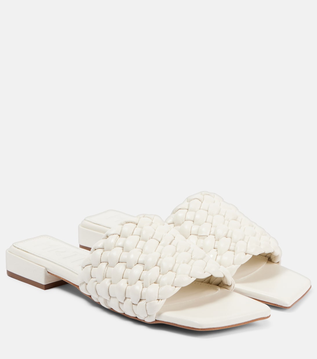 Плетеные кожаные шлепанцы Aster Souliers Martinez, белый