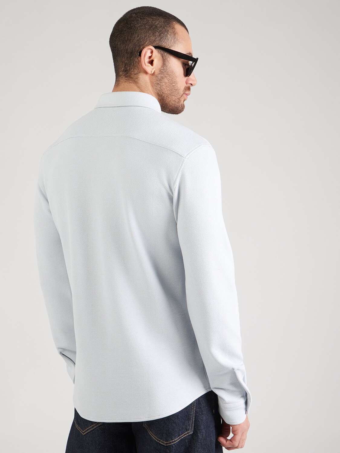 BOSS Рубашка на пуговицах Regular fit 'Myjersey_M' в светло-сером цвете — фото 4